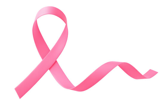 pink ribbon breast cancer isolated on white background PNG
