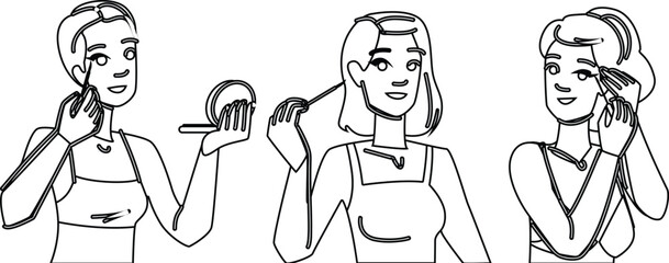 liquid eyeliner woman vector