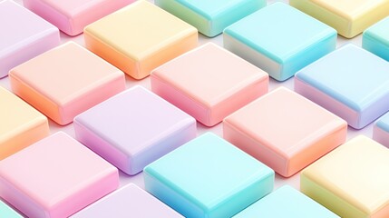 Obraz premium Pastel colored cubes arranged in a geometric pattern