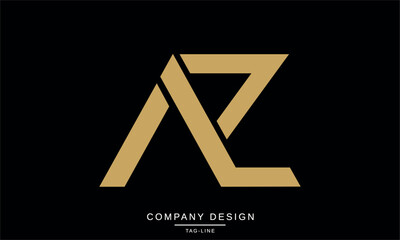 AZ, ZA Abstract Letters Logo Monogram Design Font Icon Initials