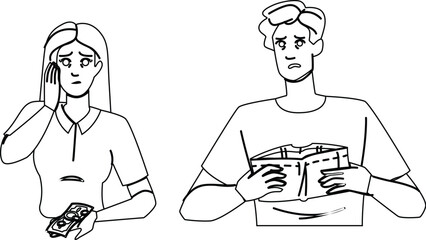 savings financial stress vector