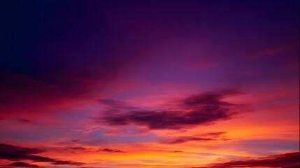 Vibrant sunset gradient from orange to purple, serene and abstract. Nature's breathtaking color symphony