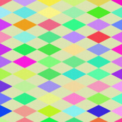Colorful Geometric Pattern with Diamond Shapes in a Diverse Palette of Colors.