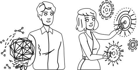 future holographic communication technology vector