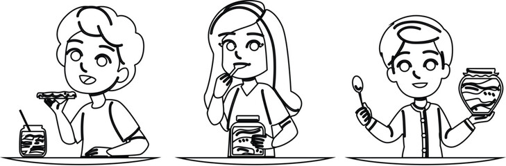Fototapeta premium jars homemade jam kid vector