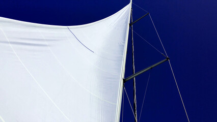 Close-Up of a Yacht's Mainsail.