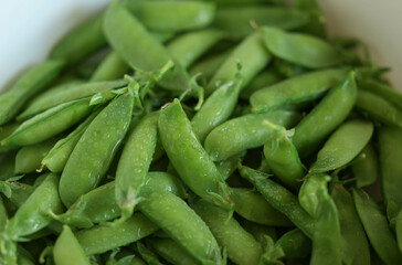 Wet peas close up. High quality photo