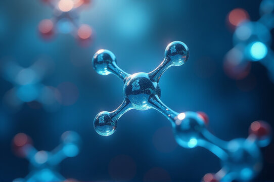 A detailed view of a molecular structure consisting of multiple small spheres