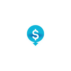 Dollar Drop Symbol Logo