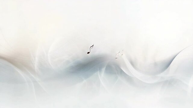 Harmony's Echo: A single musical note dances gracefully amidst a swirling, ethereal fog, creating a sense of peace and tranquility. The image inspires deep contemplation and a sense of inner calm.
