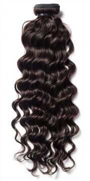 Curly Hair Bundle. Deep Wave Black Human Hair Weaves Extensions in Sweet Chocolate Stack
