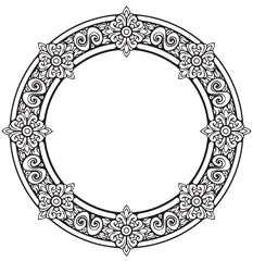 line art vintage circle ornament classic with decorative frames and borders with premium quality vector illustration
