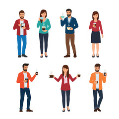 Obraz premium Diverse Characters on Coffee Break
