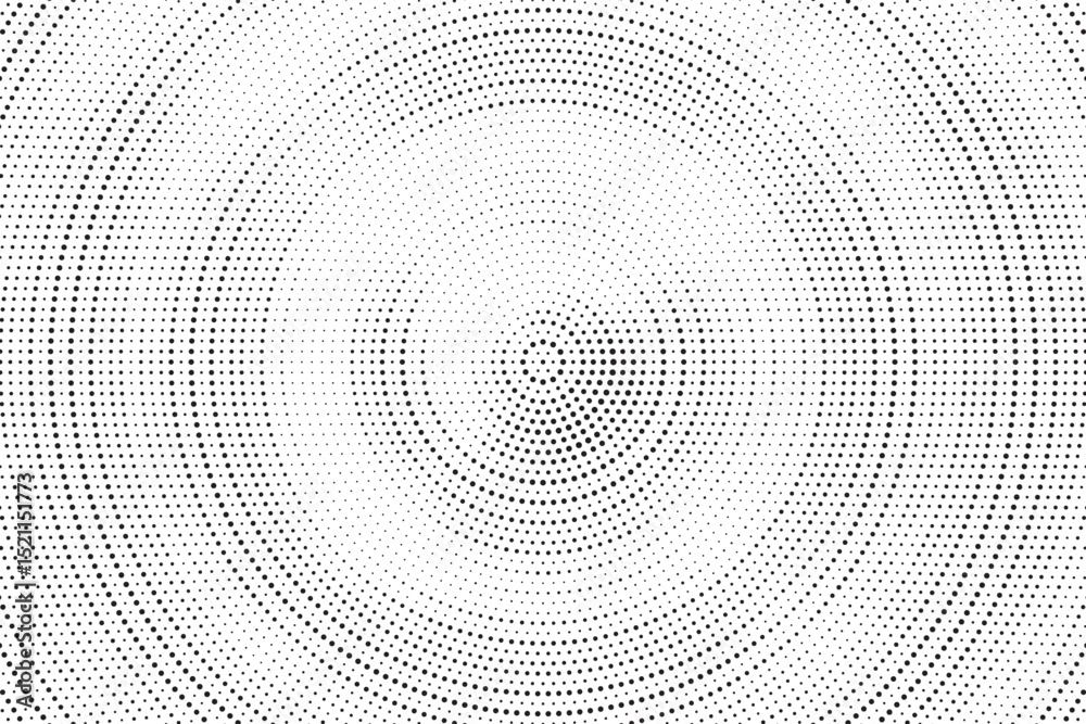 Poster radial halftone dots. spotted and dotted stains gradient background. concentric comic texture with f