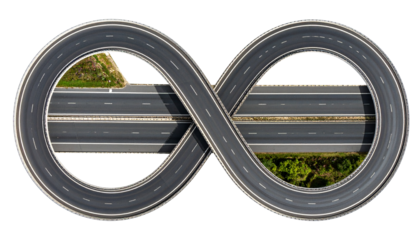 beautiful roads isolated on transparent background