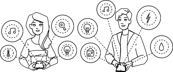 cyborg robotics home automation vector