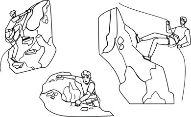 climber rock climbing man vector