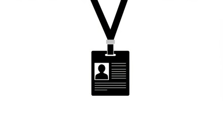 Identification card on white background