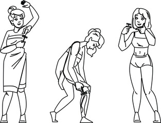 skin shaving woman vector