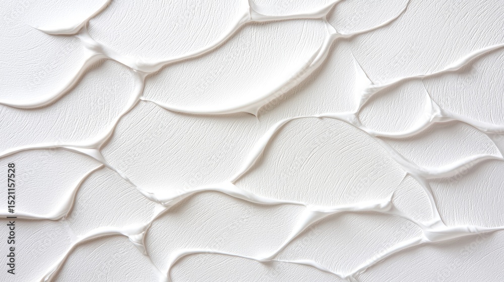 Aufkleber Textured white surface with overlapping smooth curving shapes