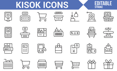 Simple Line Icons for Kiosk Services, Vending Machines, and Checkout Systems