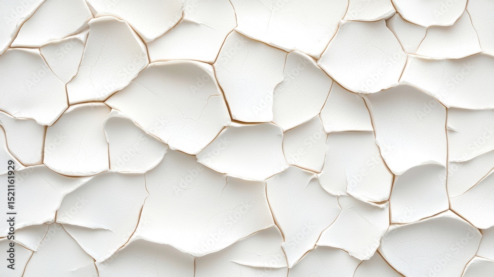 Poster abstract pattern shows cracked plaster with individual polygonal sections