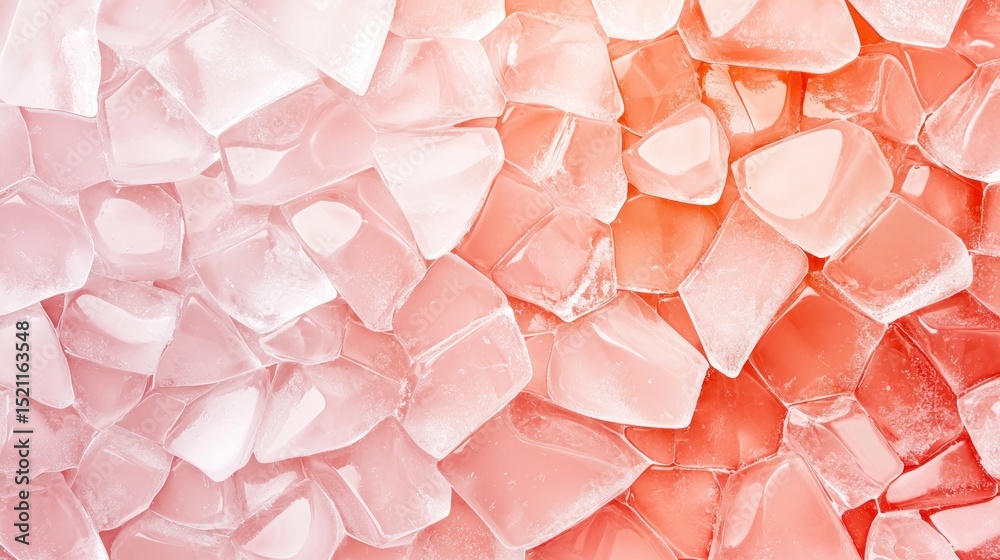 Aufkleber many irregularly shaped chunks of translucent ice are arranged closely