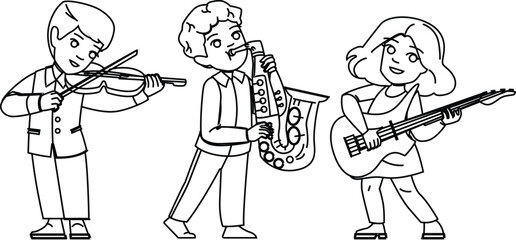 boy music education kid vector