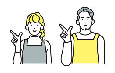 シンプル　イラスト　笑顔の若い夫婦 人物