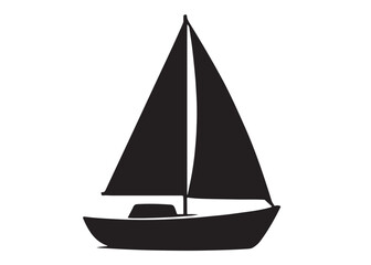 Sail boat logo silhouette vector design, sail boat logo icon silhouette, sailboat sailing ship logo vector illustration, sailboat and sailing ship vector silhouette logo design on white background