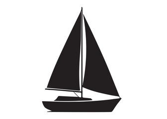 Sail boat logo silhouette vector design, sail boat logo icon silhouette, sailboat sailing ship logo vector illustration, sailboat and sailing ship vector silhouette logo design on white background