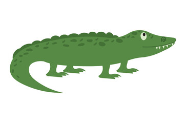 Obraz premium Cute crocodile isolated on white background. Vector illustration of an alligator