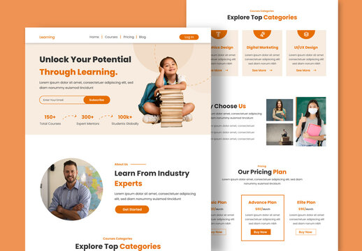 E Learning Landing Page Design
