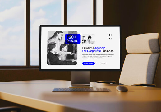 Simple Front View Computer Screen Mockup