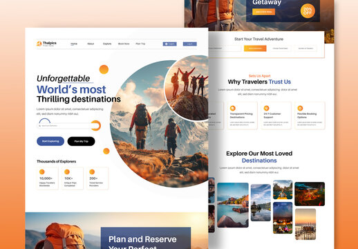 Travel App Landing Page Mobile Booking Website Design For Flights And Hotels