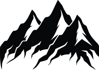 Fototapeta premium Layered Mountain Range Silhouette with Bold Peaks – EPS Vector Landscape Art