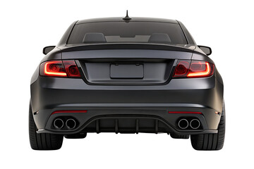 Sleek black luxury sports car rear view