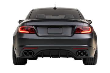 Sleek black luxury sports car rear view