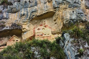 Mausoleums of Revash, an ancient funerary site of the Chachapoyas Culture in Peru