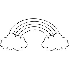 Cute Rainbow Icon Coloring Page

