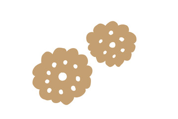 北欧風の手描き花イラスト　金