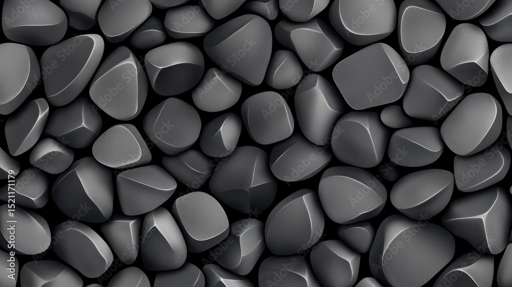 Aufkleber Many gray smooth rocks are arranged in a dense pattern