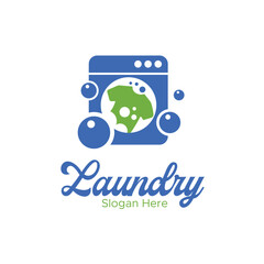 laundry service wash machine logo vector