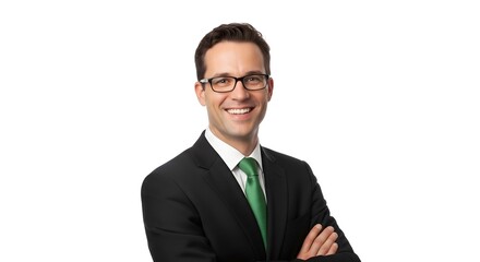 Smiling businessman, confident professional portrait.