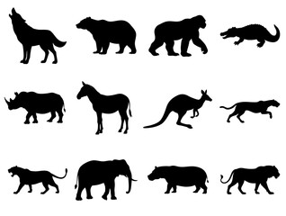 animals silhouettes vector