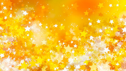 Vibrant yellow stars shine against an orange and gray backdrop, creating a lively and festive ambiance ideal for celebrations, invitations, and creative designs