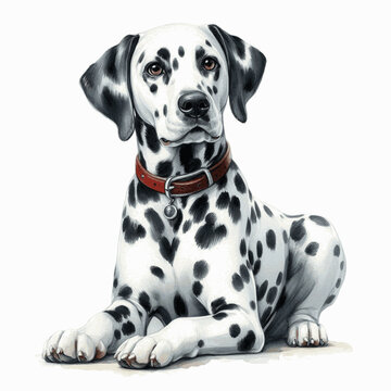 Playful Ink Splatter dog dalmatin isolated watercolor vector illustration svg