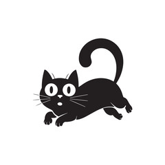 Cat running vector art illustration