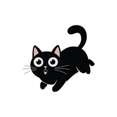 Cat running vector art illustration