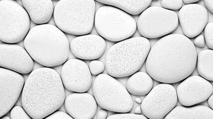 Collection of smooth white rocks creating abstract natural background
